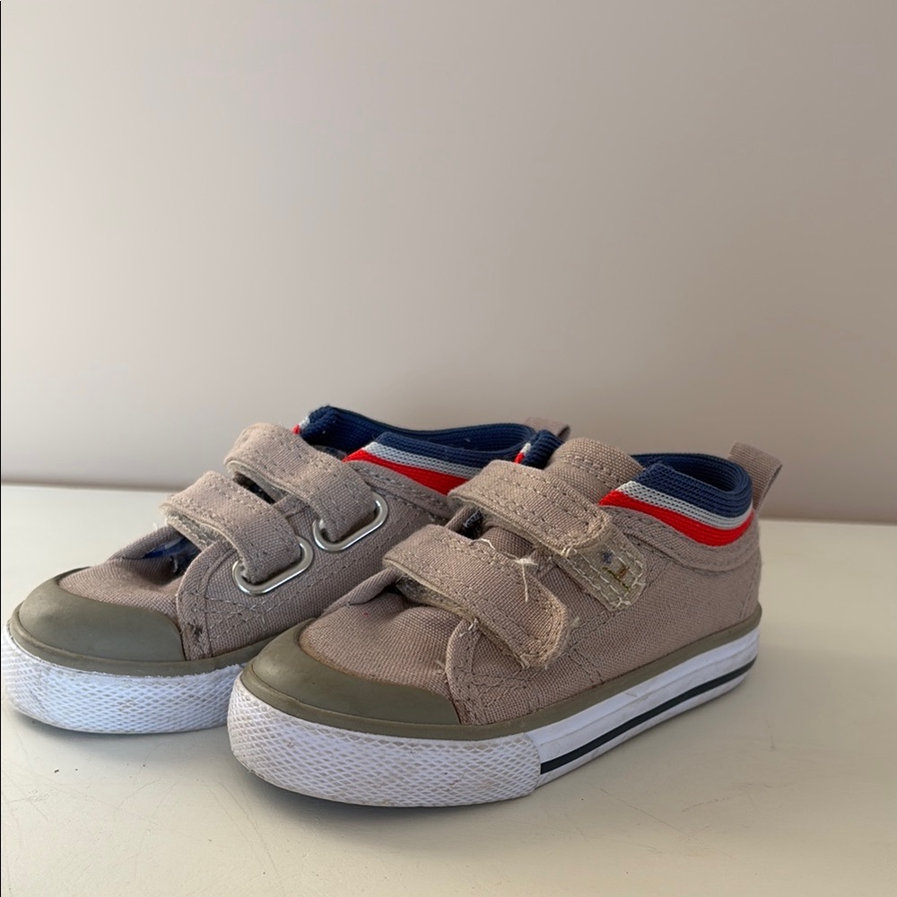 Kids Beige Velcro Sneakers